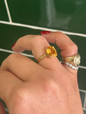 Citrine Cocktail Ring in 9ct Yellow Gold