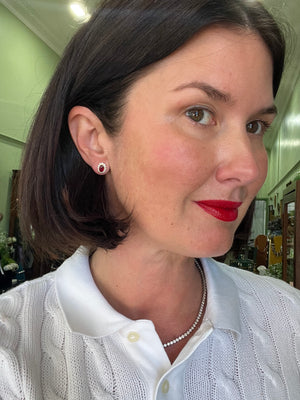 Ruby and Diamond Earrings in 18ct Yellow Gold
