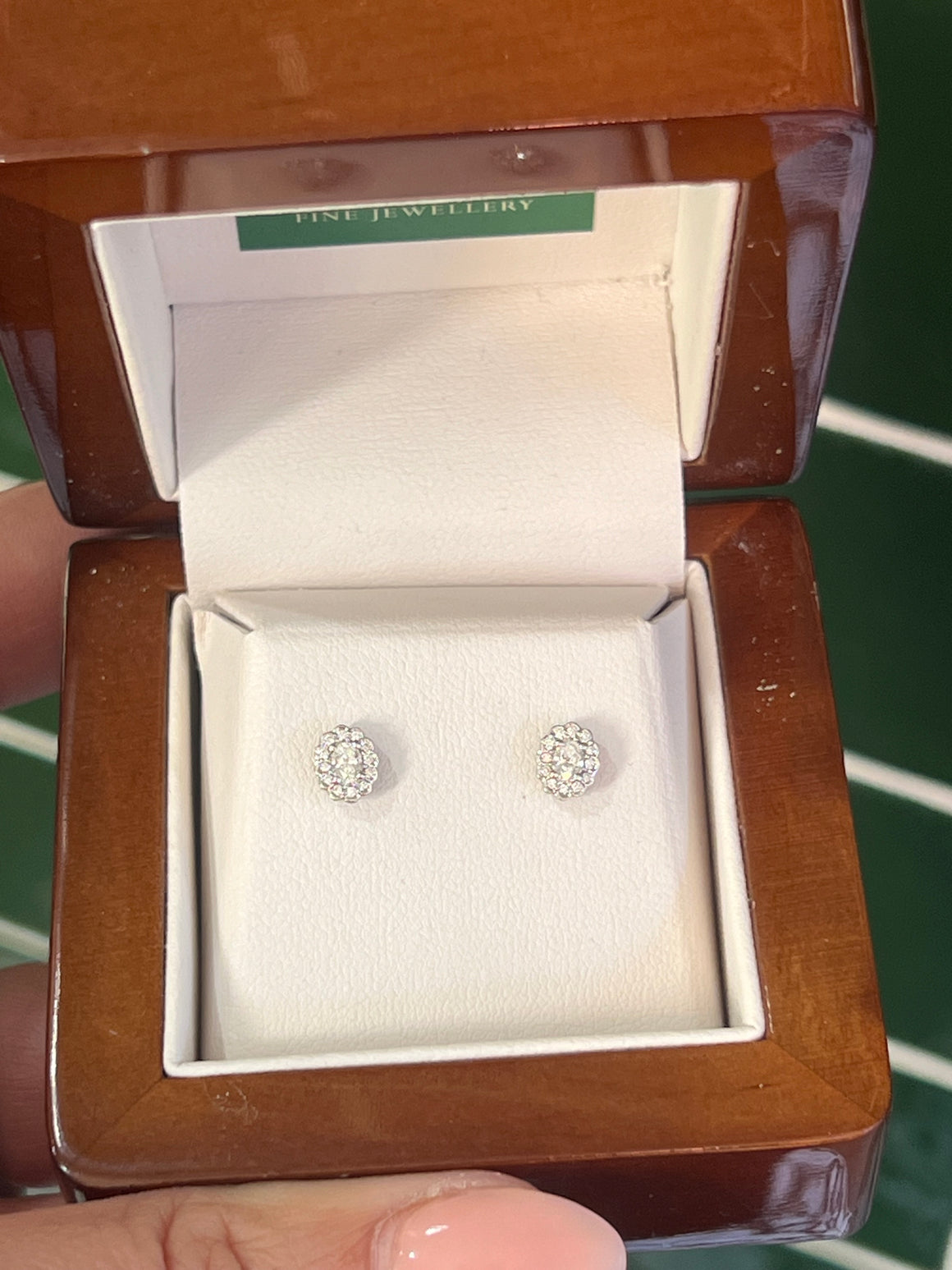 Oval Diamond Studs in 18ct white gold