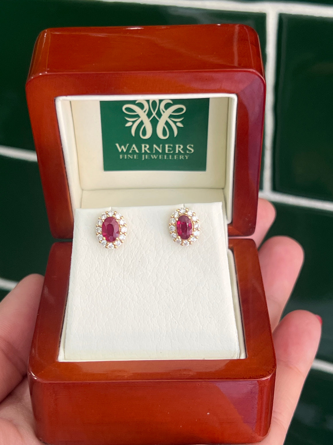 Ruby and Diamond Earrings in 18ct Yellow Gold