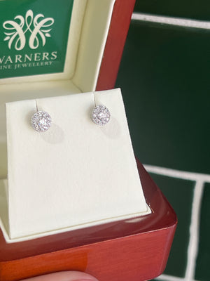 Diamond Studs in 9ct White Gold