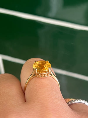 Citrine Cocktail Ring in 9ct Yellow Gold