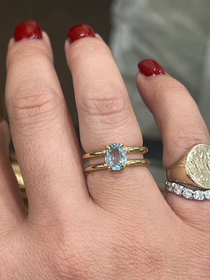 Aquamarine Ring in 9ct Yellow Gold