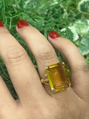 Citrine Ring in 9ct Yellow Gold