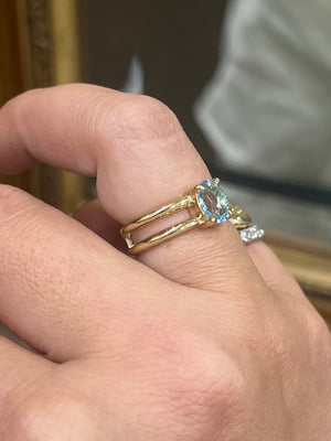 Aquamarine Ring in 9ct Yellow Gold