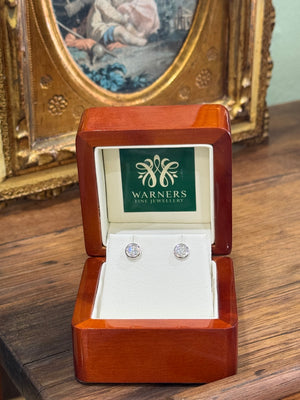 Solitaire Diamond Studs - Bezel Set - 0.30ct TDW