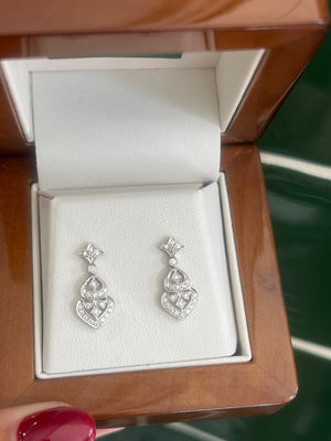 Diamond Earrings in 9ct White Gold