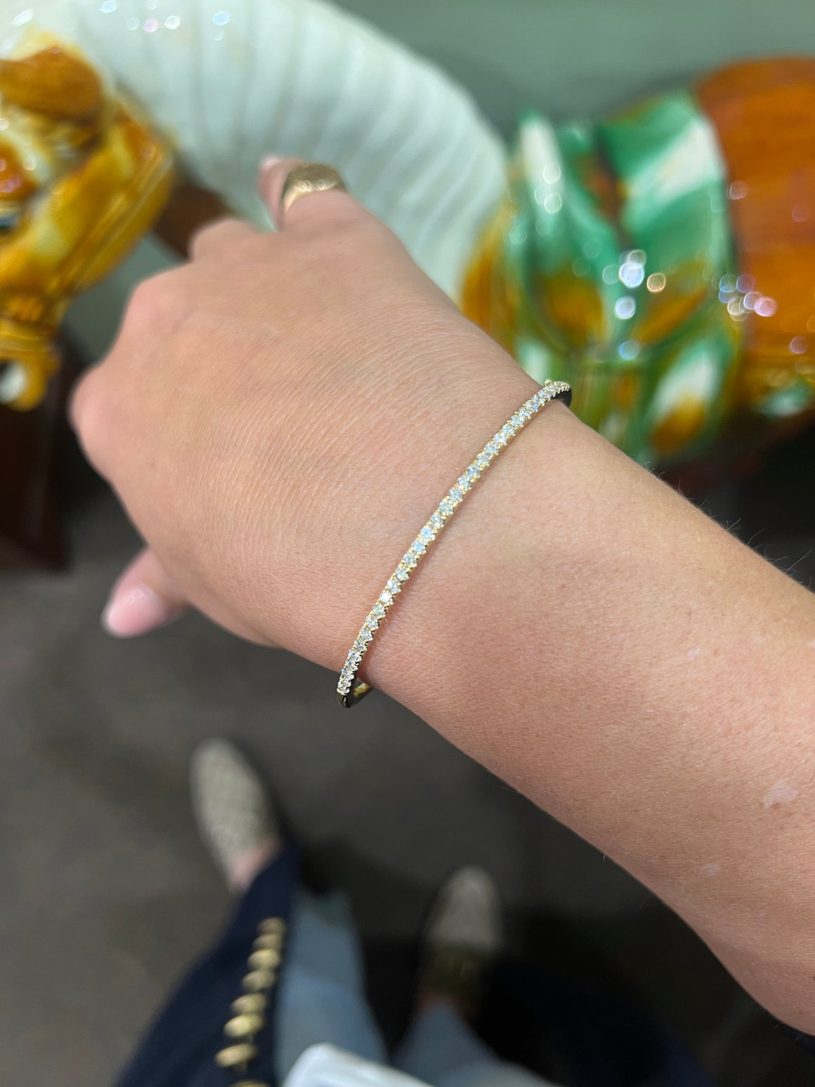Diamond Bangle in 9ct Yellow Gold