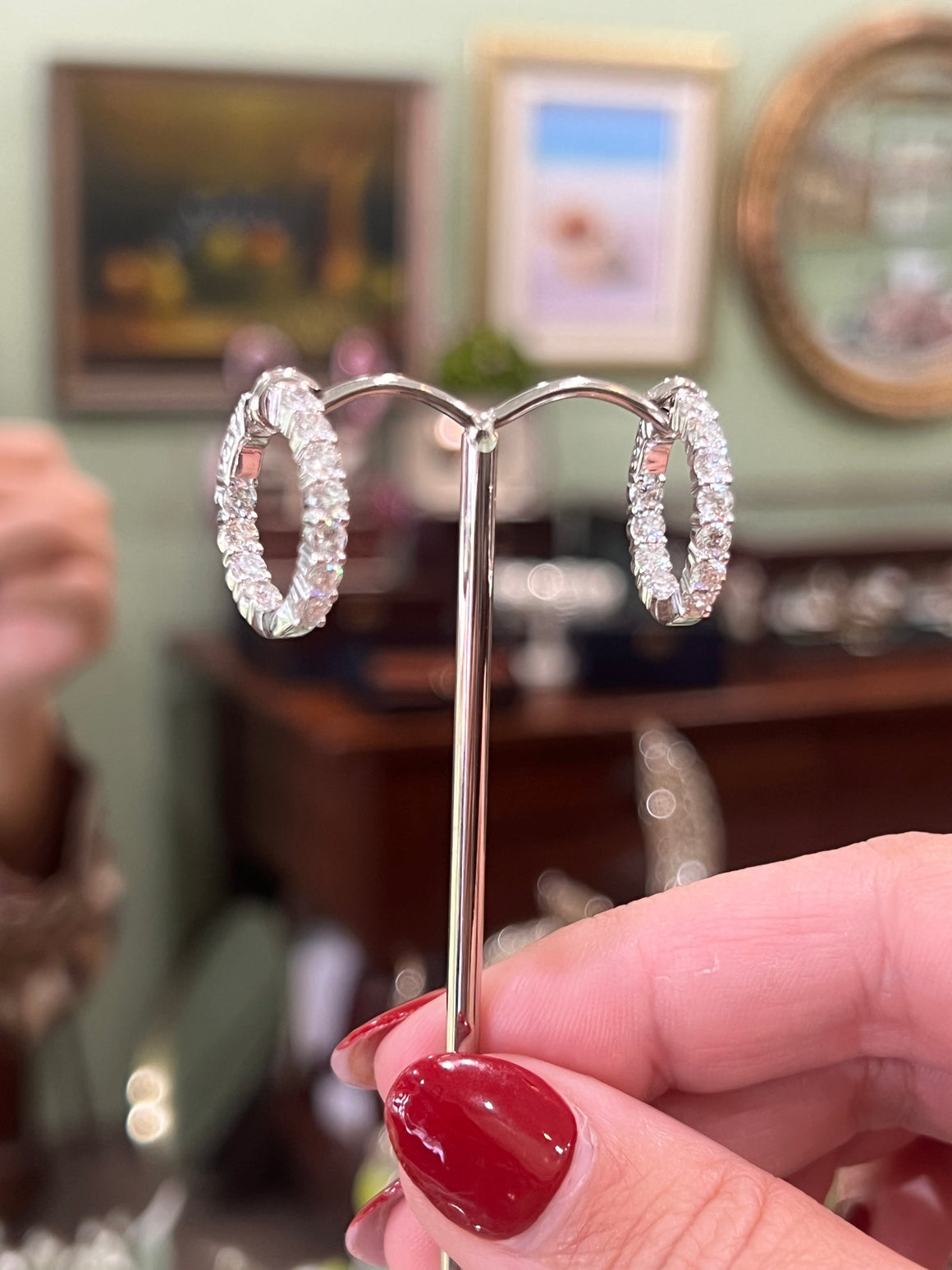 Diamond Huggies 2.20ct in 18ct White Gold