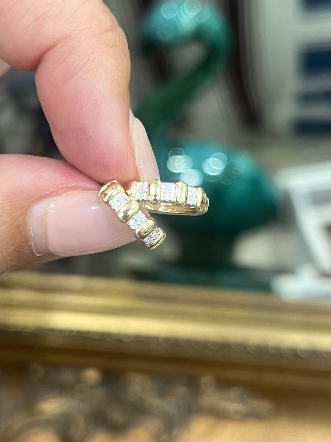 Diamond Huggies in 9ct Yellow Gold