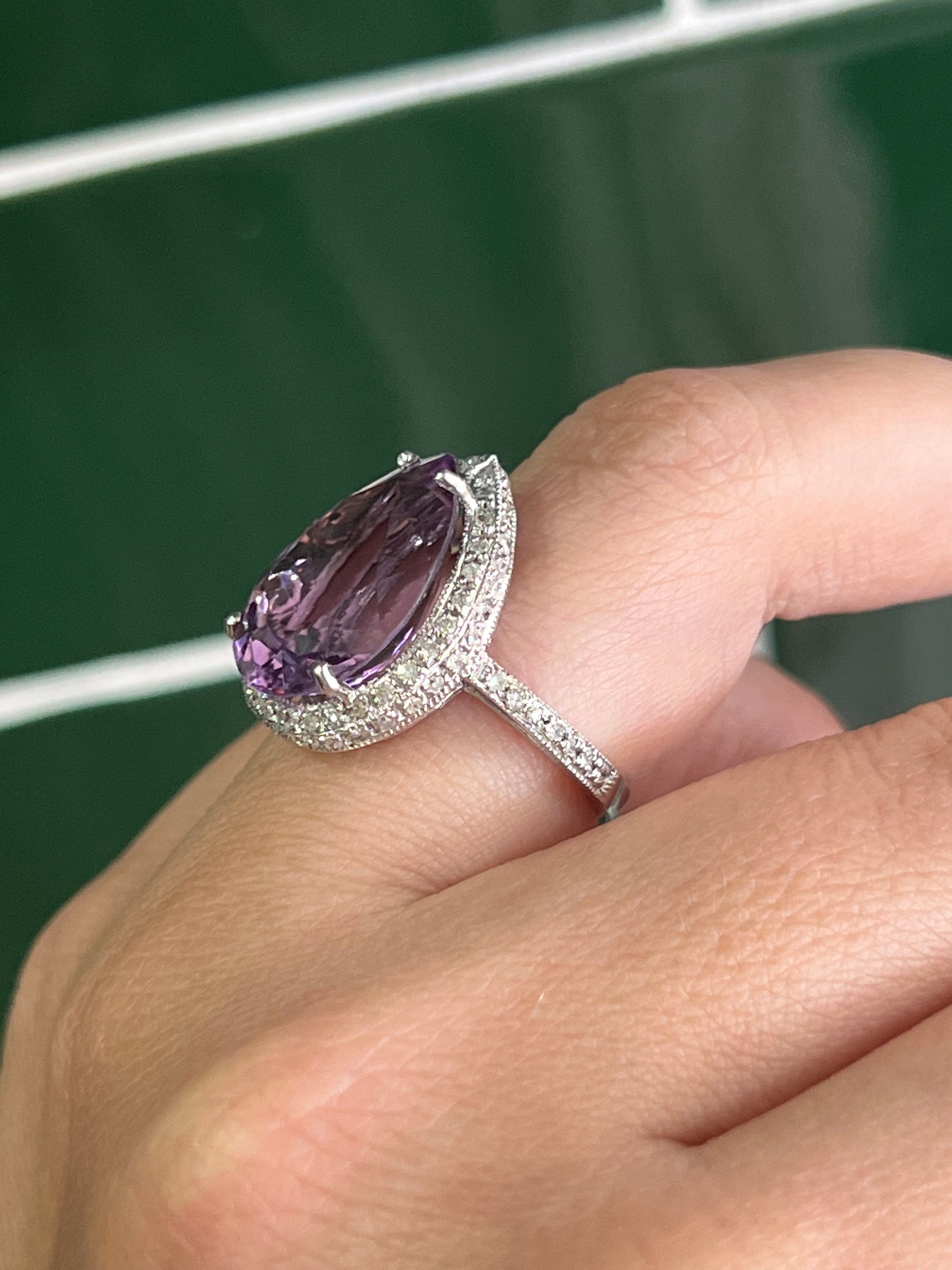 Lavender amethyst engagement on sale ring