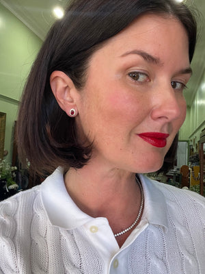 Ruby and Diamond Earrings in 18ct Yellow Gold