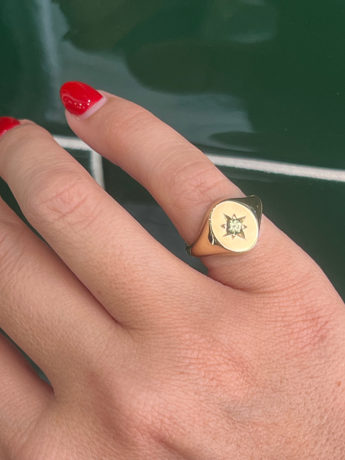 Parti Sapphire Signet Ring in 9ct Yellow Gold