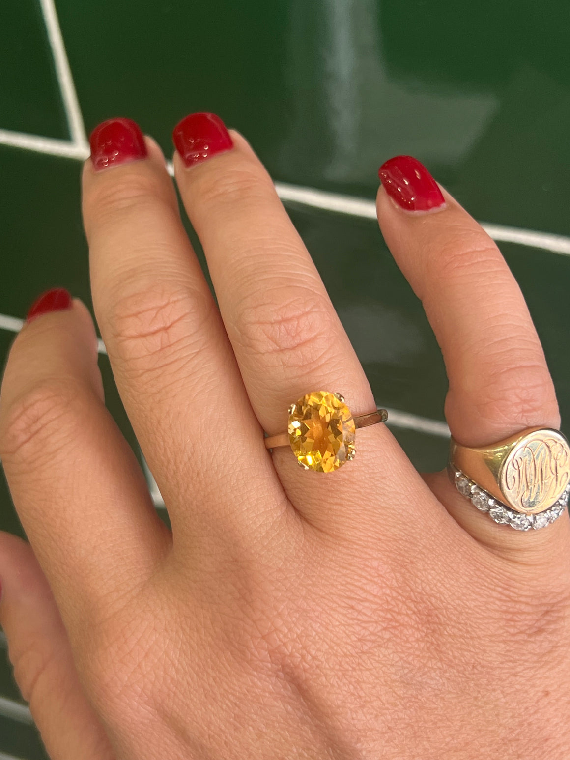 Citrine Cocktail Ring in 9ct Yellow Gold