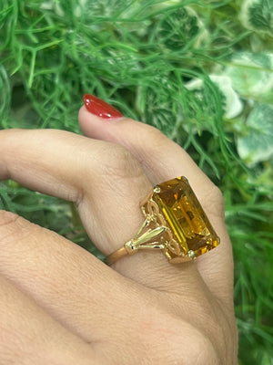 Citrine Ring in 9ct Yellow Gold