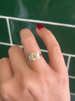 Yellow Sapphire and Diamond Ring in 18ct Yellow Gold