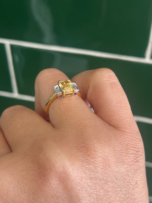 Yellow Sapphire and Diamond Ring in 18ct Yellow Gold