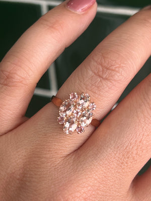 Morganite and Pink Tourmaline in 9ct Rose Gold