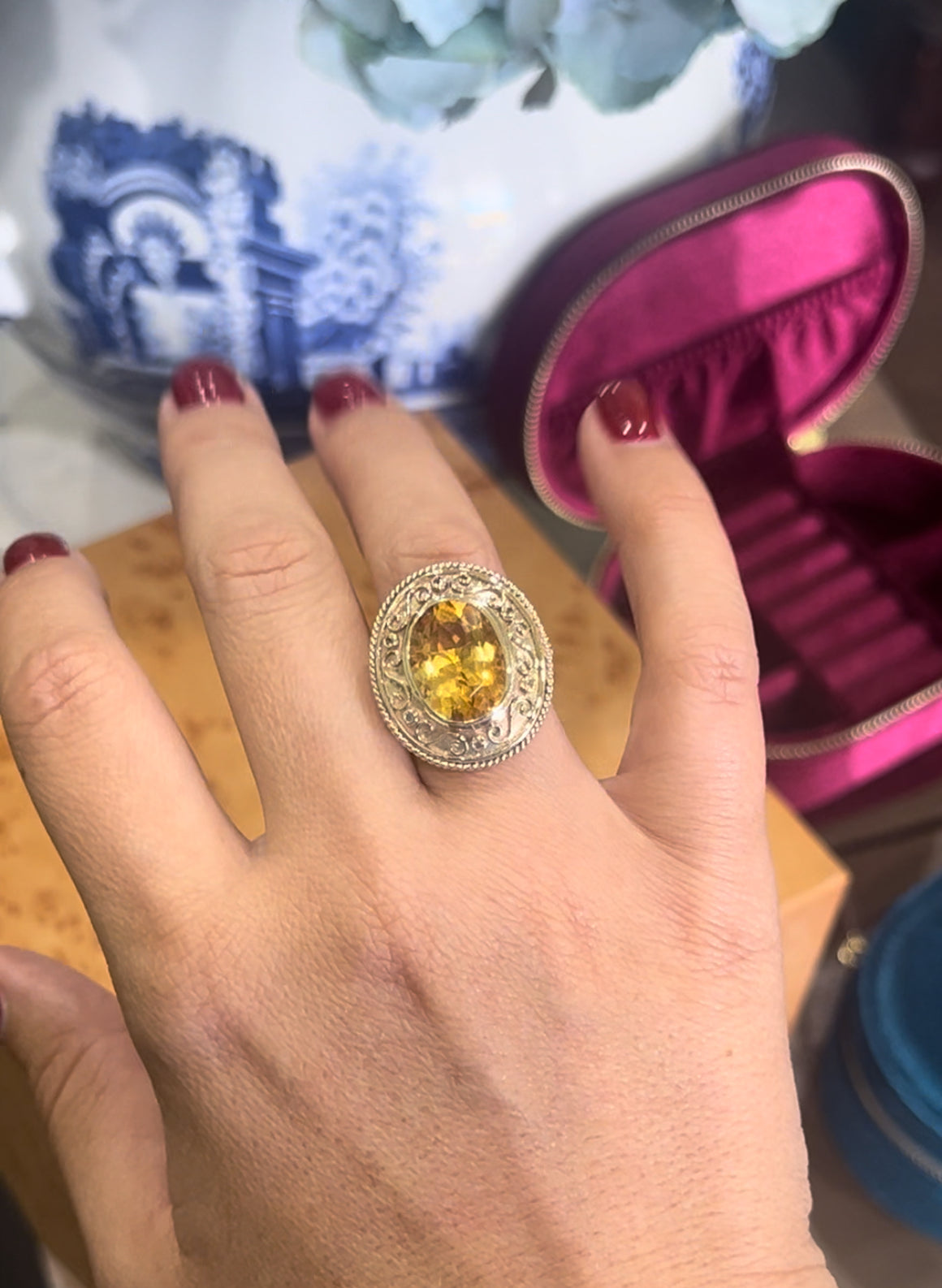 Citrine Ring in yellow gold