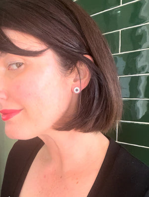 Australian Sapphire and Diamond Studs in 18ct White Gold