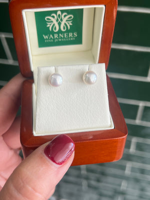 Special Pearl Studs - 8mm - Yellow Gold