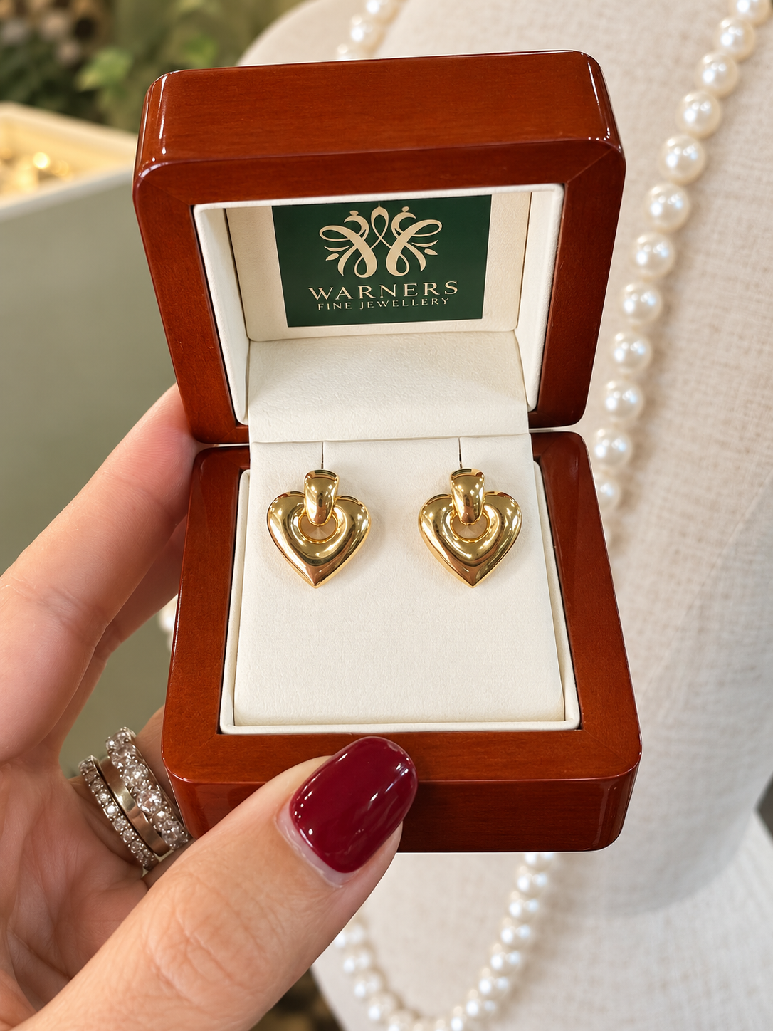 Heart Earrings in 9ct Yellow Gold