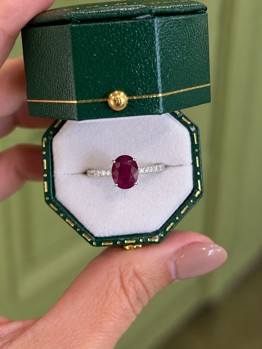Ruby and Diamond Ring in 18ct White Gold