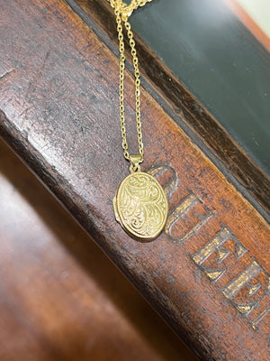 Ornate Gold Locket in 9ct Yellow Gold