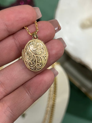 Ornate Gold Locket in 9ct Yellow Gold